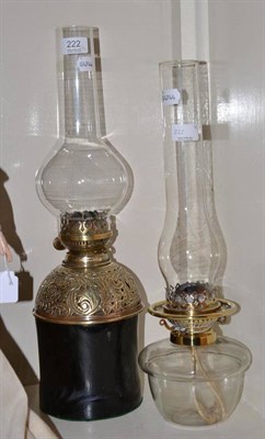 Lot 222 - Two Victorian oil lamps