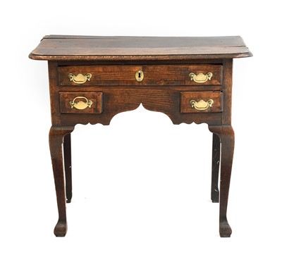 Lot 660 - A George II Oak and Mahogany-Crossbanded Side...