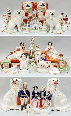 Lot 304 - A Collection of Victorian Staffordshire...