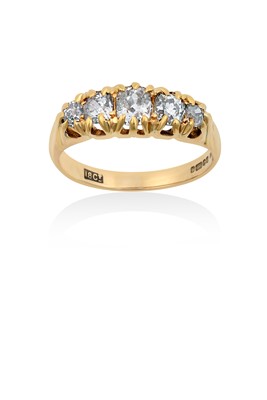 Lot 2112 - A 14 Carat Gold Diamond Five Stone Ring the...