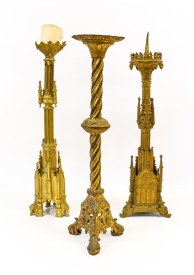Lot 527 - A Victorian Gilt Metal Pricket Candlestick, in...