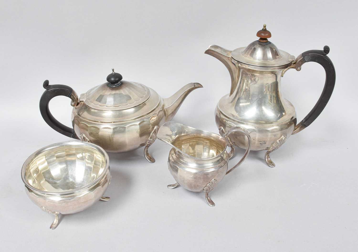 Lot 13 - A Four-Piece George V Silver Tea-Service, by...
