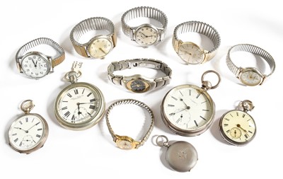 Lot 305 - A Longines Wristwatch, screw case back...