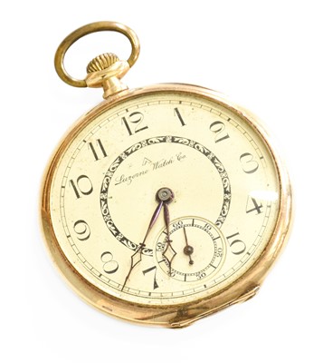 Lot 420 - A 14 Carat Gold Open Faced Pocket Watch,...