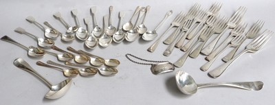 Lot 33 - Assorted Silver and Silver Plate Flatware, the...