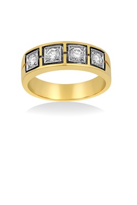 Lot 2167 - A Diamond Four Stone Ring the round brilliant...
