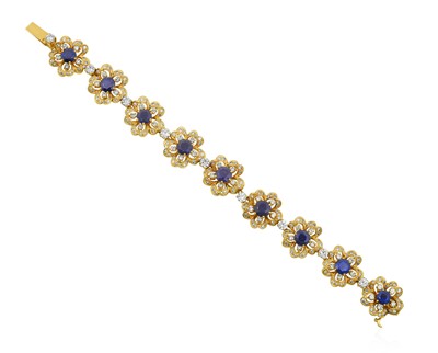 Lot 2262 - A Sapphire and Diamond Bracelet comprising of...