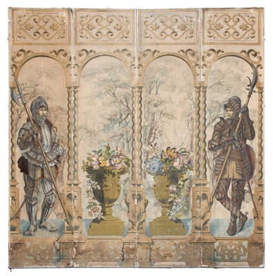 Lot 850 - An Imposing Four-Leaf Room Divider, late...