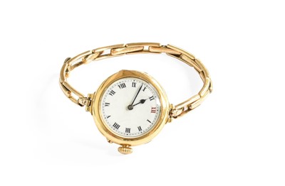 Lot 282 - A Lady's 18 Carat Gold Wristwatch, bracelet...