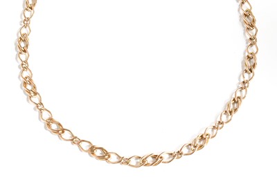 Lot 295 - A 9 Carat Gold Fancy Link Necklace, length 48cm