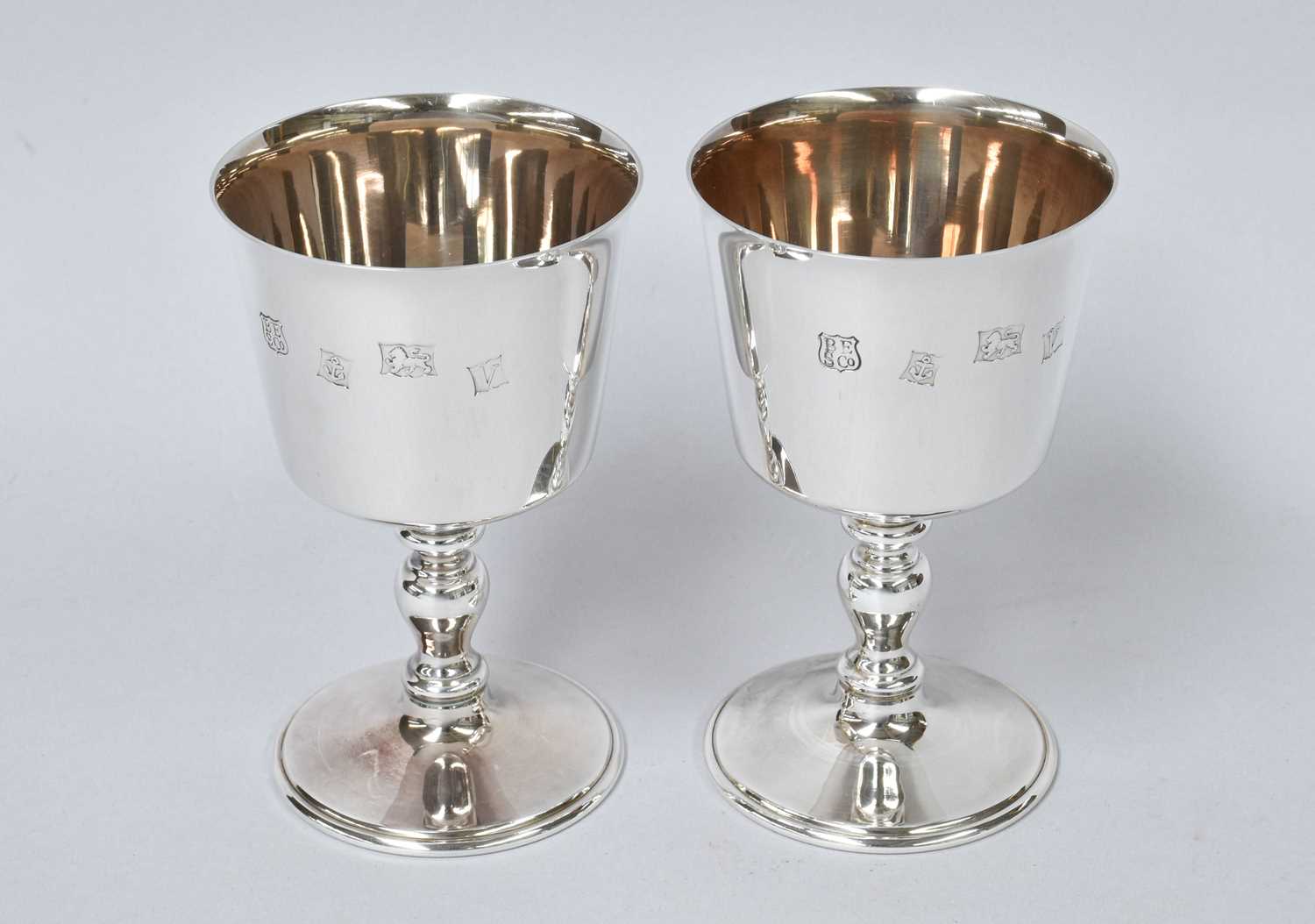 Lot 10 - A Pair of Elizabeth II Silver Goblets, by...