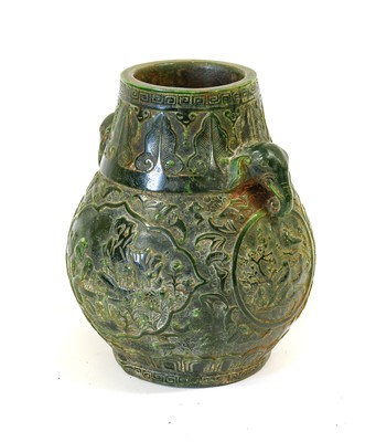 Lot 136 - A Chinese Jade-Type Vase, in Archaic style, of...