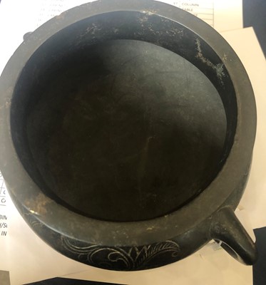 Lot 137 - A Chinese Bronze Censer, of cushioned form...