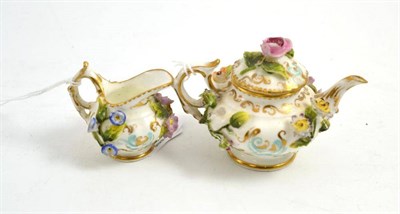 Lot 242 - Coalbrookdale miniature teapot and jug