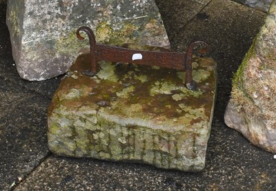 Lot 577 - A 19th Century Stone and Metal Boot Scraper,...