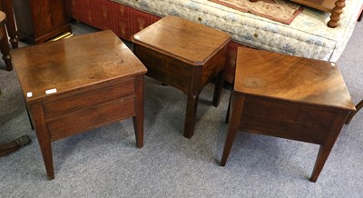 Lot 1139 - Three George III Mahogany Commodes (all...