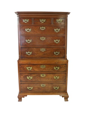 Lot 322 - A George III Mahogany Chest on Chest, late...