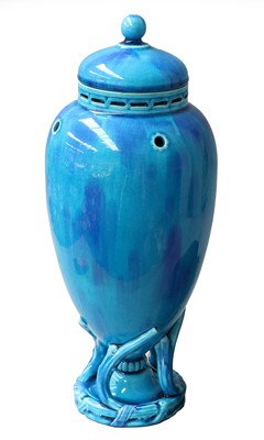Lot 177 - A Minton Turquoise Glaze Pot Pourri Vase and...