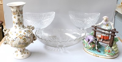 Lot 180 - A Glass Centerpiece Bowl, etched and engraved...