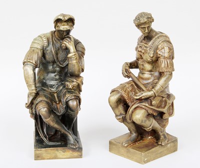 Lot 123 - A Pair of Bronze Figures of Seated Roman...