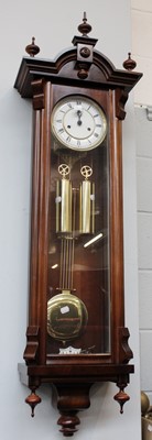 Lot 1166 - A Modern Vienna Type Striking Wall Clock, twin...