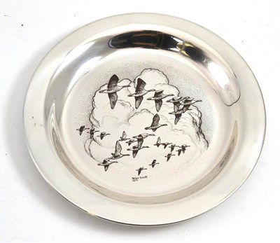 Lot 255 - A Peter Scott silver dish (worn marks)