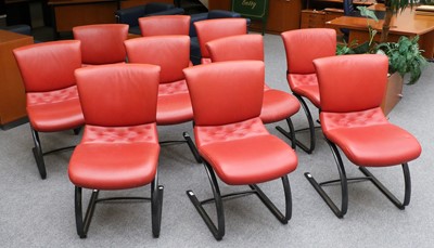 Lot 1118 - A Set of Ten Leather Chairs by Zubo Subject to...