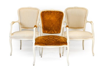 Lot 374 - A Set of Three 20th French Cream Painted...
