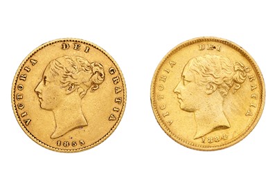 Lot 191 - 2x Victoria, Half Sovereigns, comprising: 1855,...