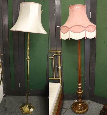 Lot 1098 - A Parcel Gilt Standard Lamp with Reeded...