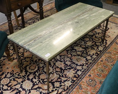 Lot 1101 - A Empire Style Green Marble Topped Gilt Metal...