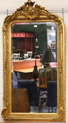 Lot 1110 - A Rococo Style Gilt Framed Mirror, surmounted...