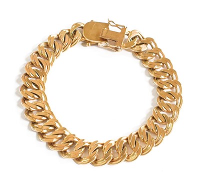 Lot 389 - A 9 Carat Gold Fancy Link Bracelet, length 21cm