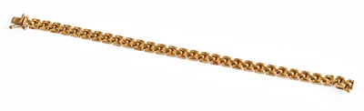 Lot 390 - A 9 Carat Gold Brick Link Bracelet, length 18.4cm