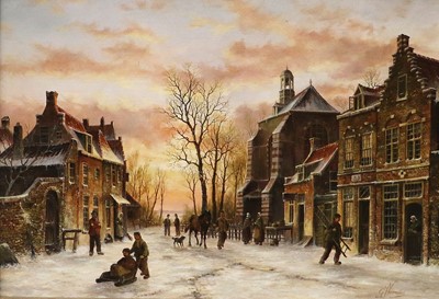 Lot 1037 - Gert-Jan Veenstra (b.1957) Dutch town scene...