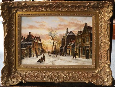 Lot 1037 - Gert-Jan Veenstra (b.1957) Dutch town scene...