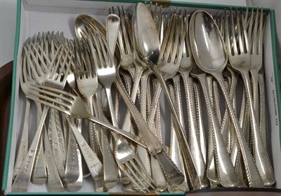 Lot 266 - Twenty four forks, twenty three dessert forks, three tablespoons, London 1794