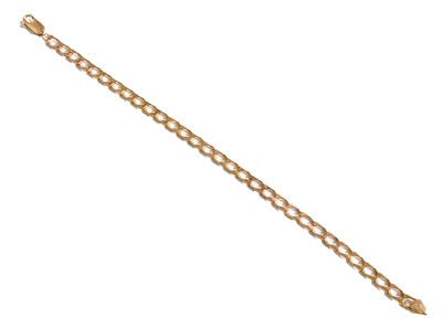 Lot 297 - A 9 Carat Gold Curb Link Bracelet, length 20.5cm