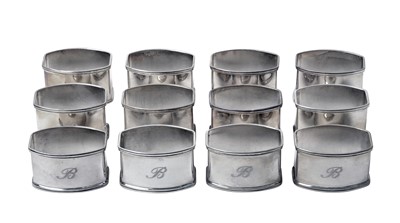 Lot 325 - A Set of Twelve Italian Silver Napkin-Rings,...