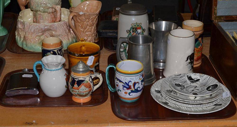Lot 272 - Six pieces Homemaker pottery and quantity on steins etc