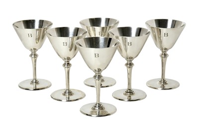 Lot 209 - A Set of Six American Silver Goblets, by...