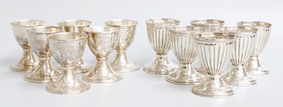 Lot 274 - A Set of Six Italian Silver Egg-Cups, Maker's...