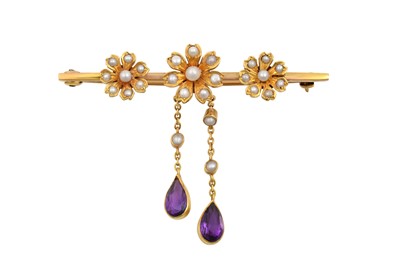 Lot 2179 - An Early 20th Century Amethyst and Split Pearl...