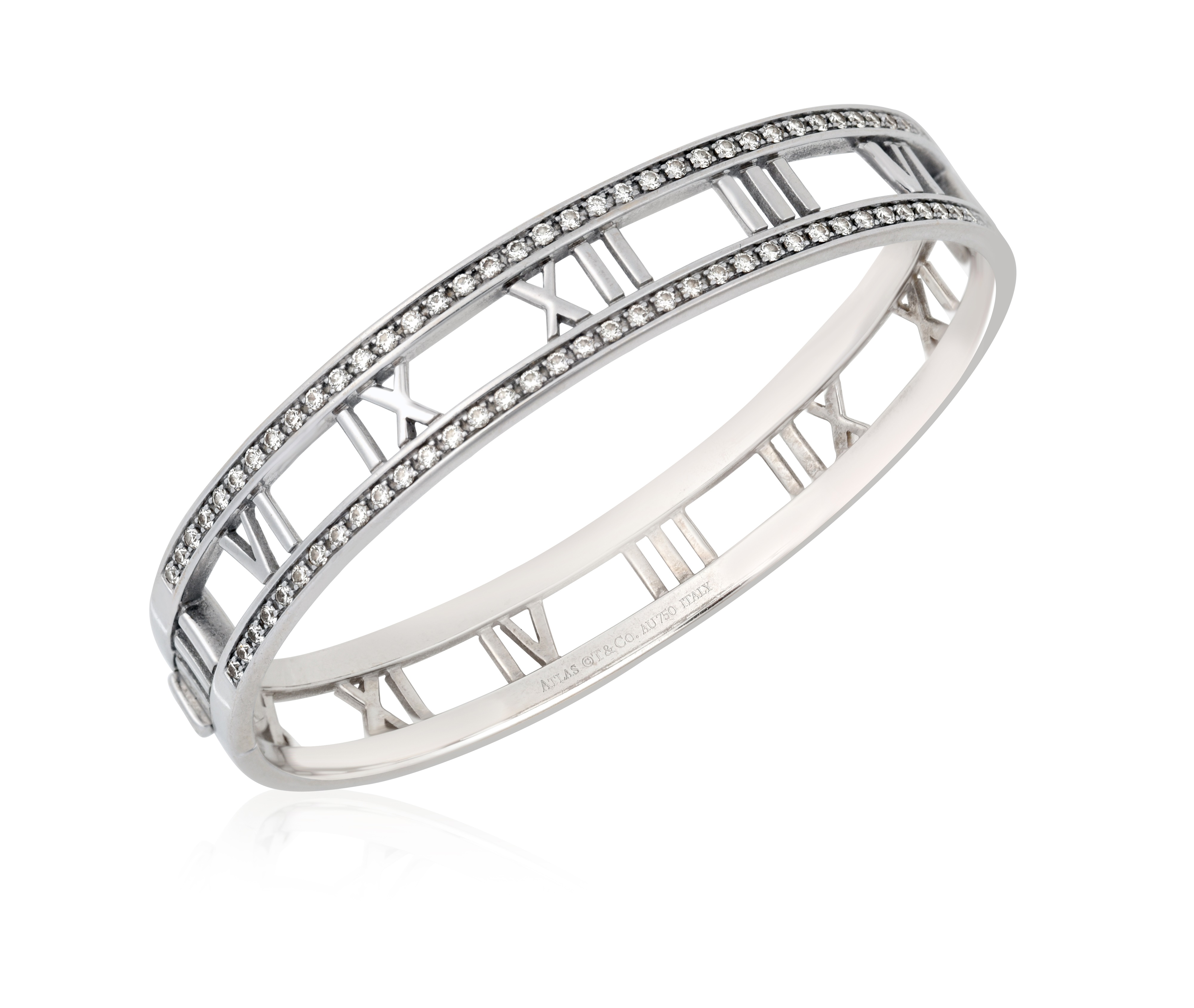 Tiffany & Co., Jewelry, Tiffany Co Sterling Silver Roman Numerals Atlas  Cuff Bangle Bracelet Small