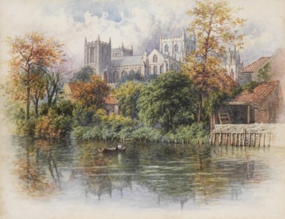 Lot 1160 - George Fall (1848-1925) York Minster Durham...