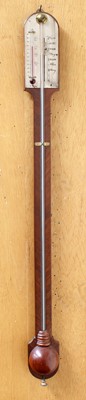 Lot 1513 - A Mahogany Stick Barometer, 20th century, 91cm...