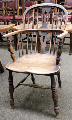 Lot 1346 - An Ash and Elm Windsor Chair, 19th century, on...