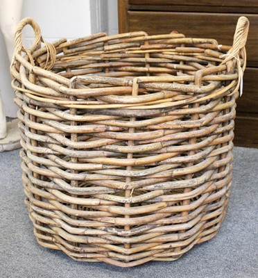 Lot 1465 - A Large Wicker Log Basket, 75cm by 73cm