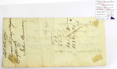 Lot 456 - Warren Hastings, Goslings Bank Cheque 1791,...