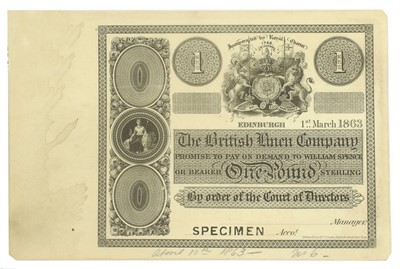 Lot 458 - Scotland, British Linen Company, 1863 £1...